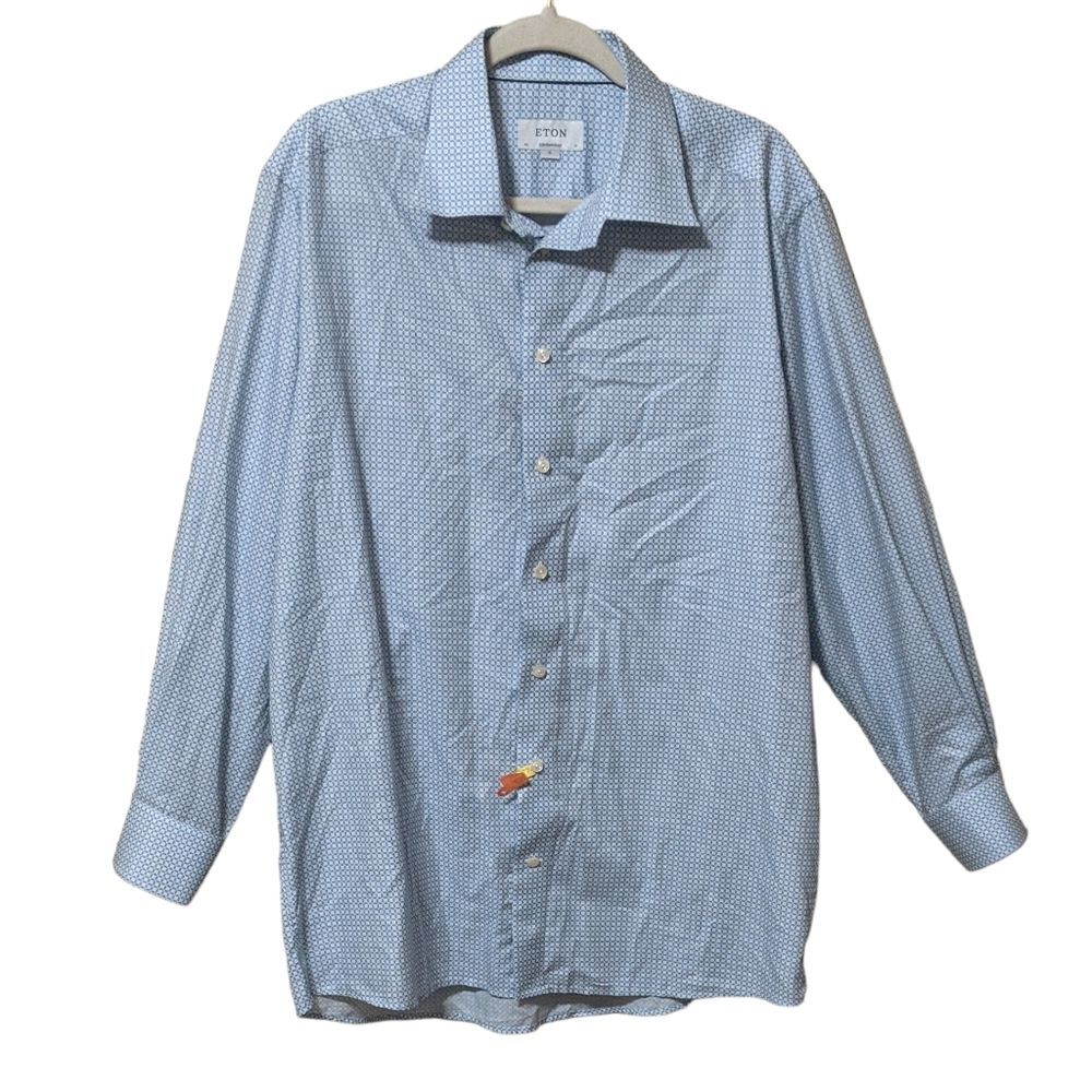 Eton contemporary fit signature twill cotton dress shirt classic men's XL
